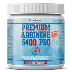 L­ Arginine Powder 5400mg — Nitric Oxide Powder - Citrulline 1000mg - Purethentic Naturals Arginine 5400 Pro